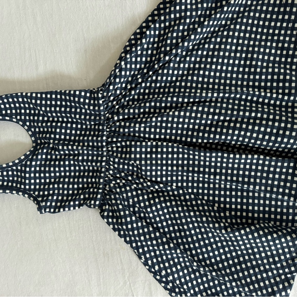 Navy and White Checkered Dress
